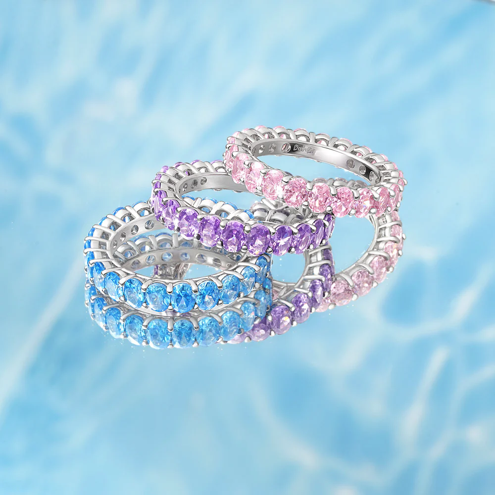 Gnoce Amethyst Oval-cut Ring Platinum-plated Silver Blend - Image 4