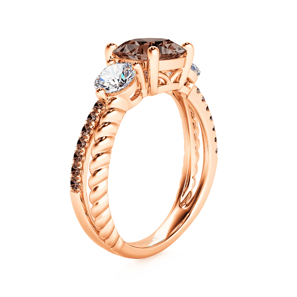 Gnoce Cushion Split Shank Three-stone Ring Platinum-plated Silver Blend - Image 2