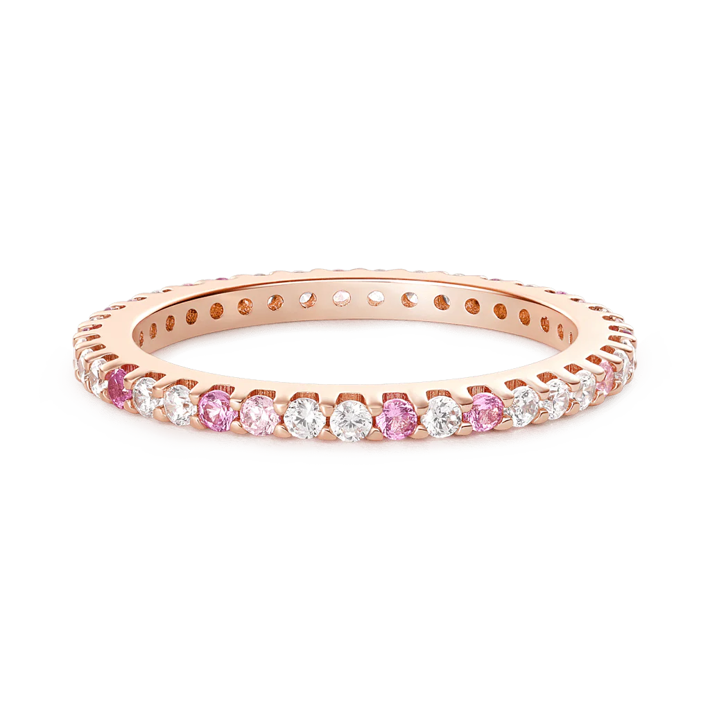 Gnoce Morganite Topaz Ring Platinum-plated Silver Blend