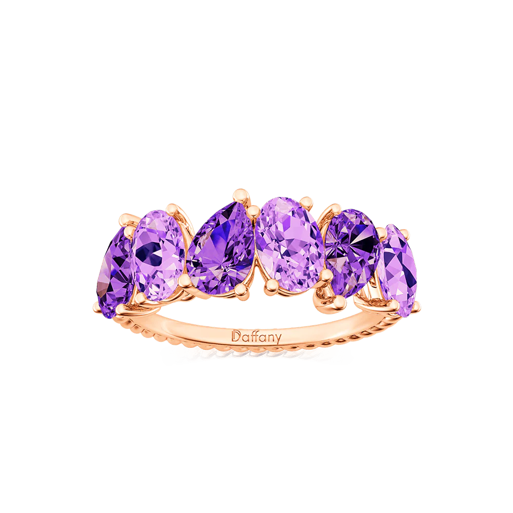 Gnoce Oval & Pear Channel Ring Platinum-plated Silver Blend