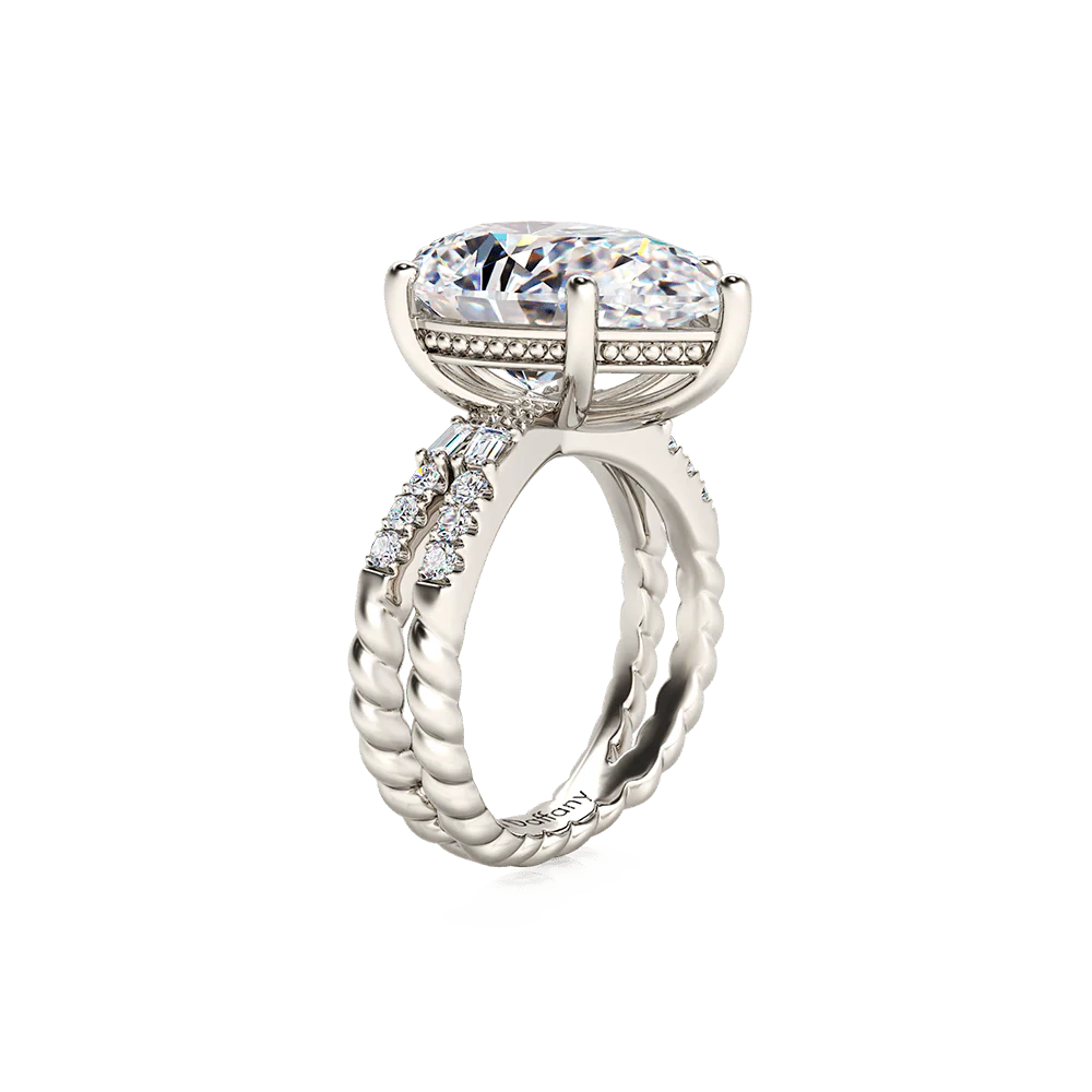 Gnoce Pear Cut Split Shank Cocktail Ring Platinum-plated Silver Blend - Image 4
