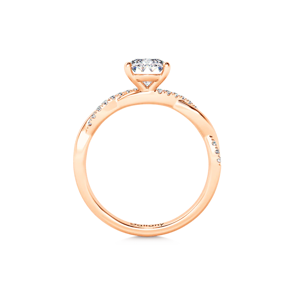 Gnoce Solitaire Oval Cut Twisted Ring Platinum-plated Silver Blend - Image 3