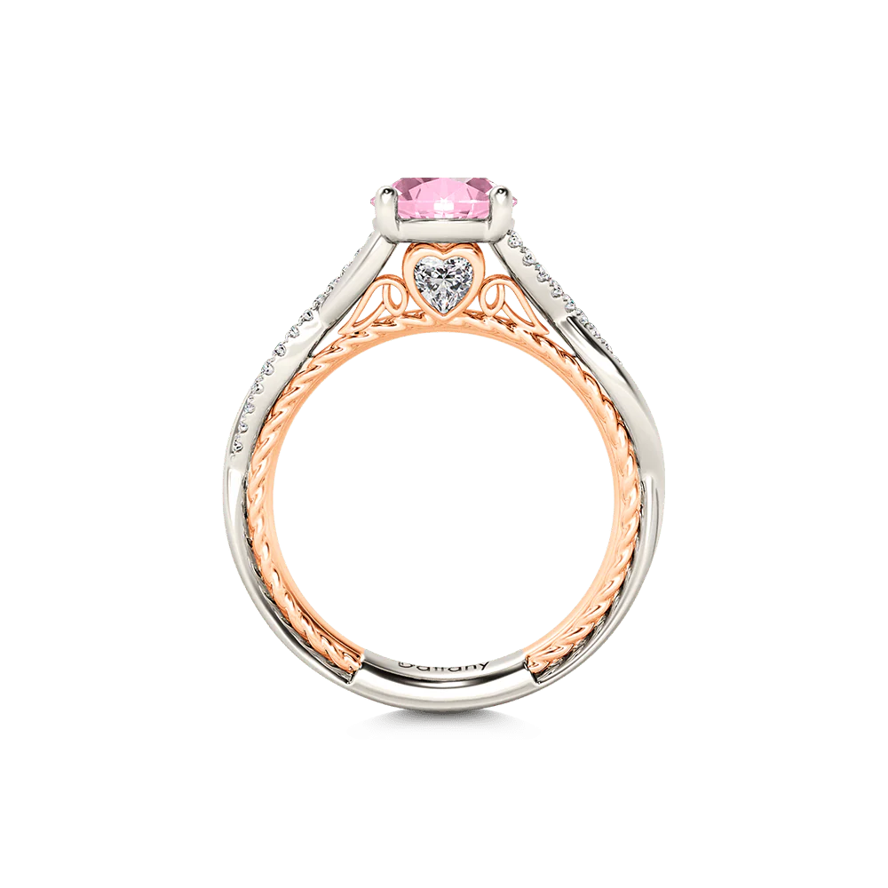 Gnoce Twisted Round Cut Cathedral Ring Platinum-plated Silver Blend - Image 2