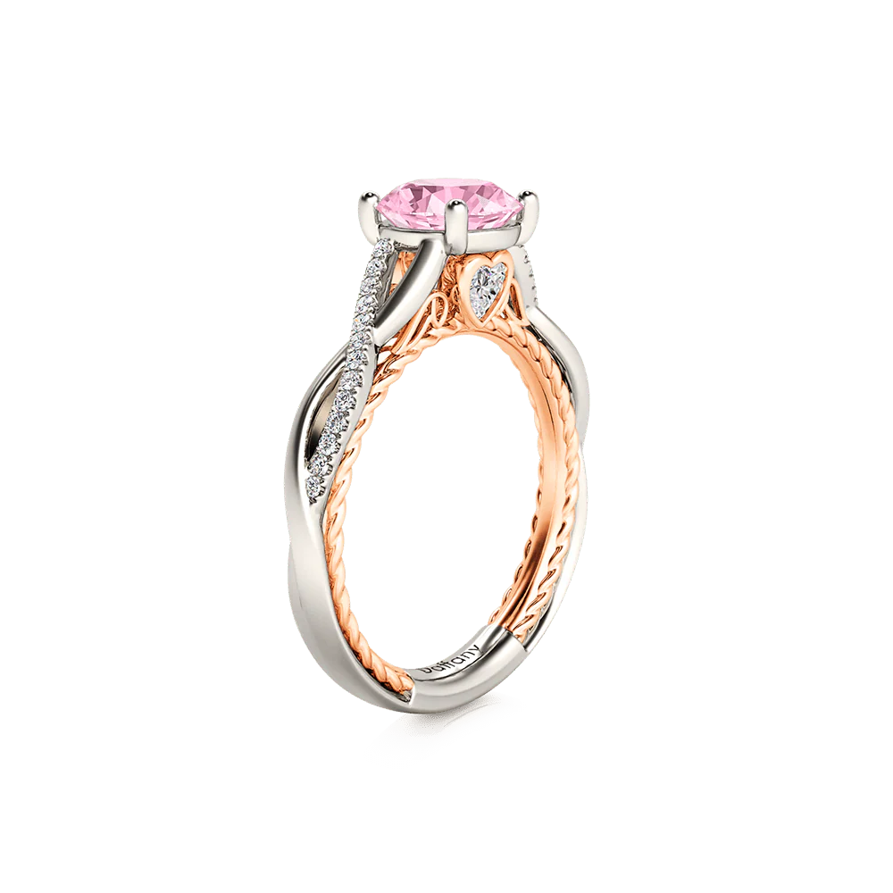 Gnoce Twisted Round Cut Cathedral Ring Platinum-plated Silver Blend - Image 3