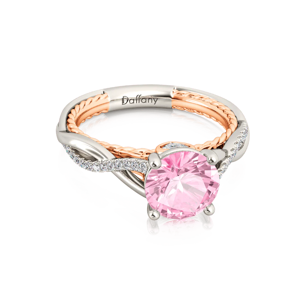 Gnoce Twisted Round Cut Cathedral Ring Platinum-plated Silver Blend - Image 4