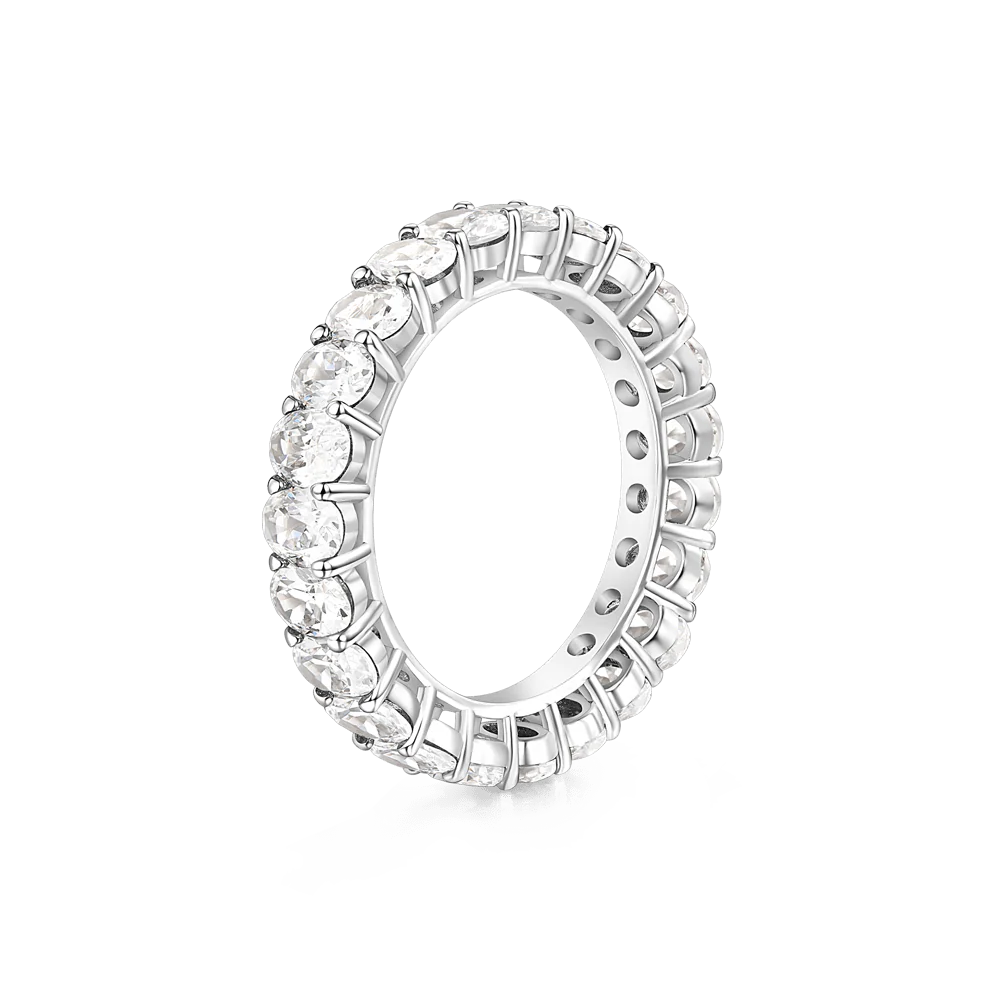 Gnoce White Topaz Oval-cut Ring Platinum-plated Silver Blend - Image 2