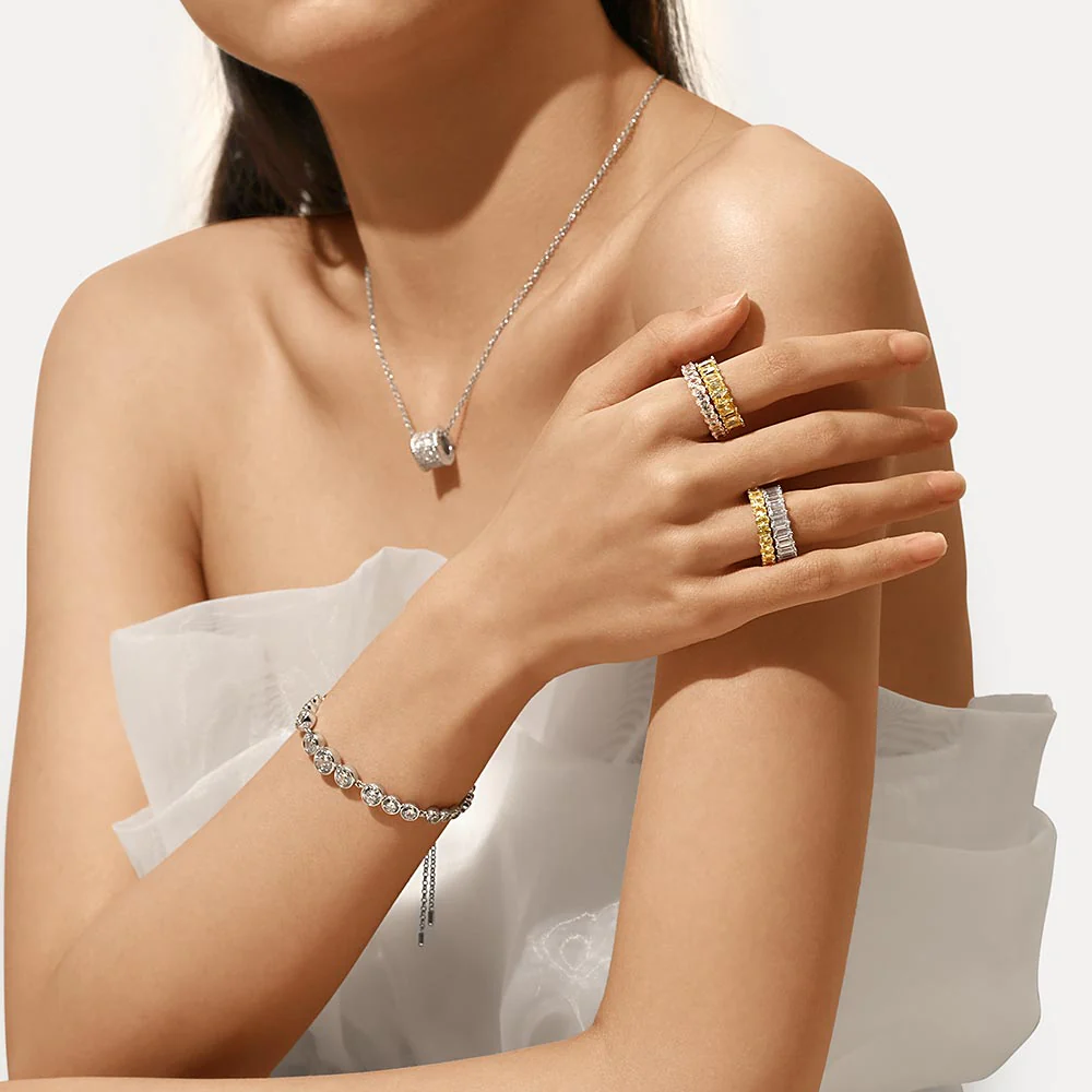 Gnoce White Topaz Oval-cut Ring Platinum-plated Silver Blend - Image 5