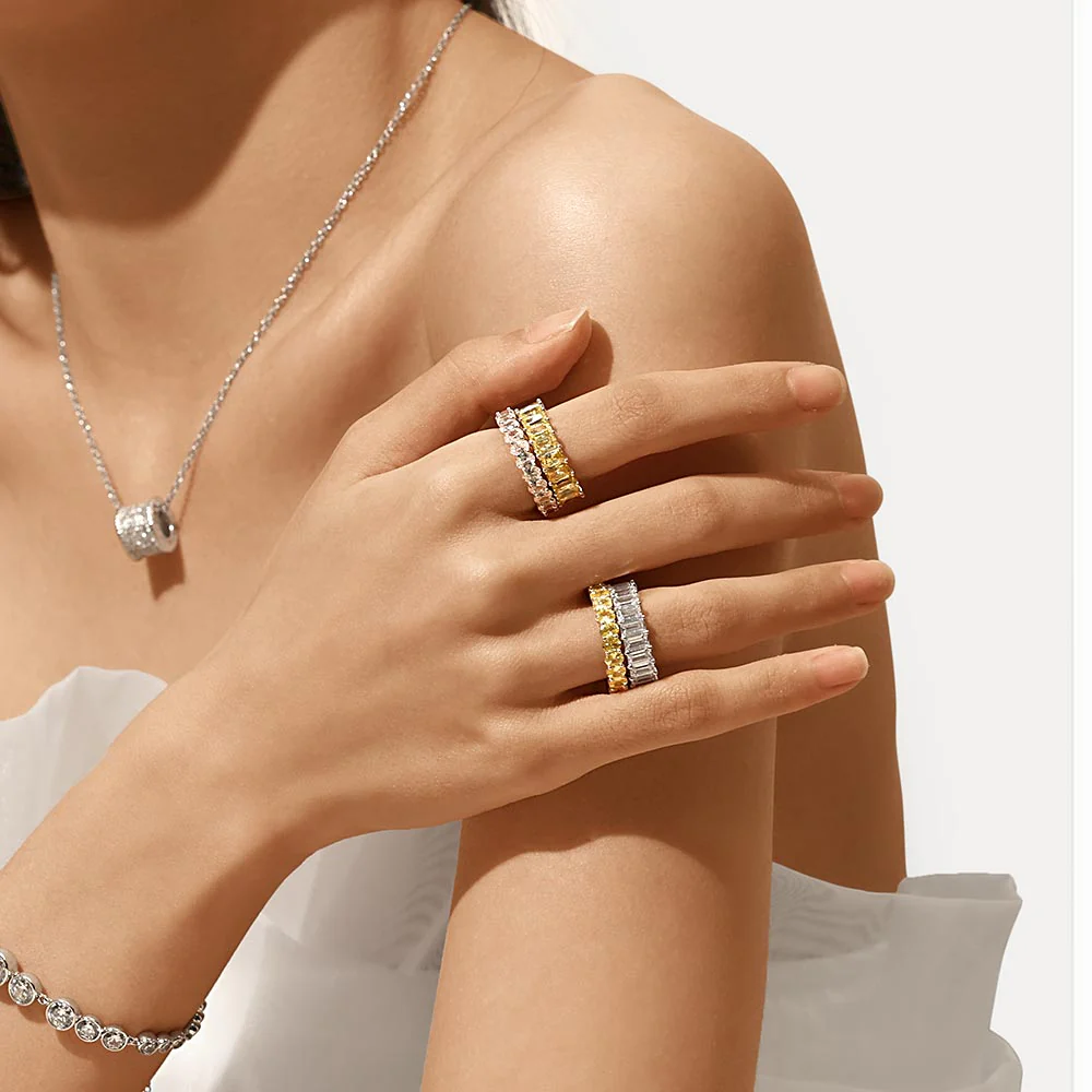 Gnoce White Topaz Oval-cut Ring Platinum-plated Silver Blend - Image 6