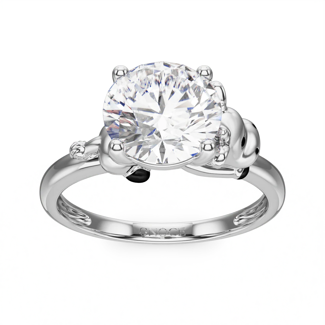 Gnoce Dairy Cow Embraces Moissanite Ring Platinum-plated Silver Blend - Image 2