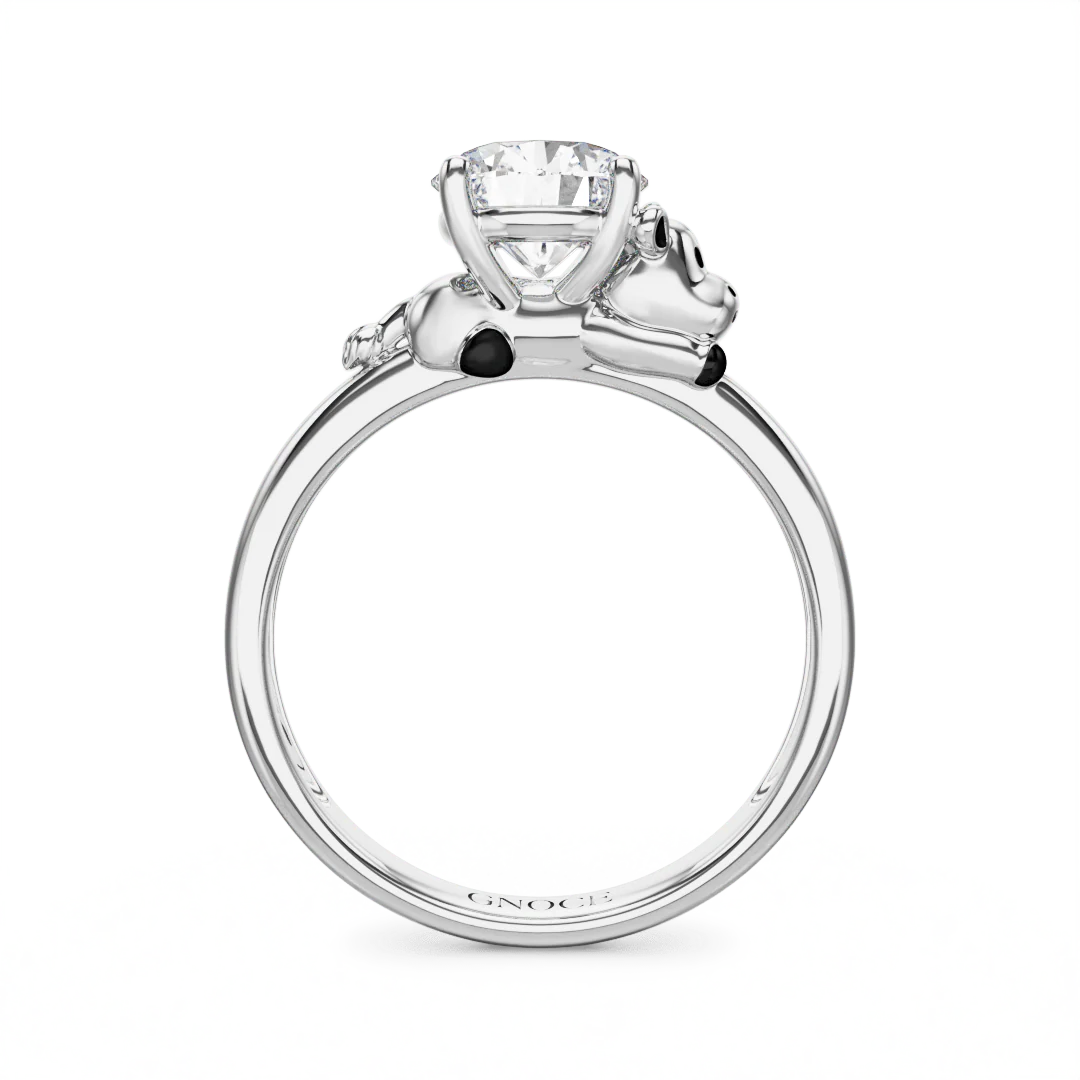 Gnoce Dairy Cow Embraces Moissanite Ring Platinum-plated Silver Blend - Image 5