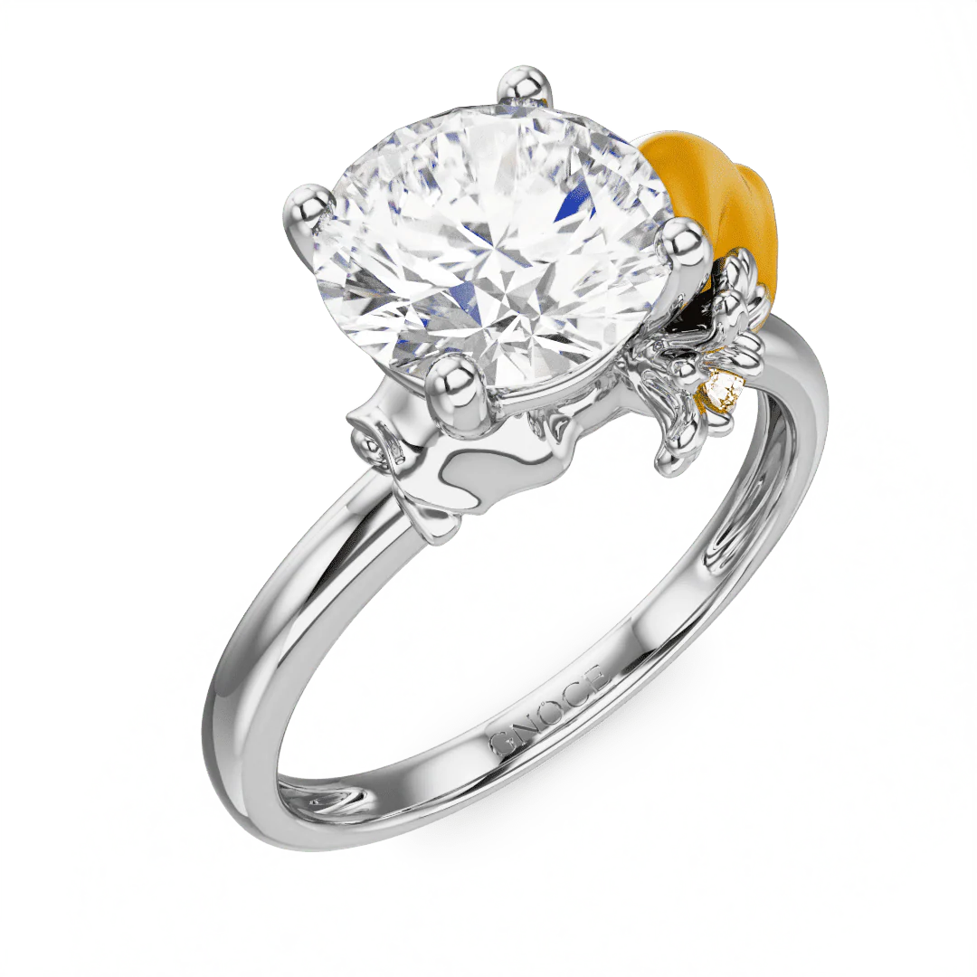 Gnoce Daisy Fairy Embraces Moissanite Ring Platinum-plated Silver Blend - Image 3