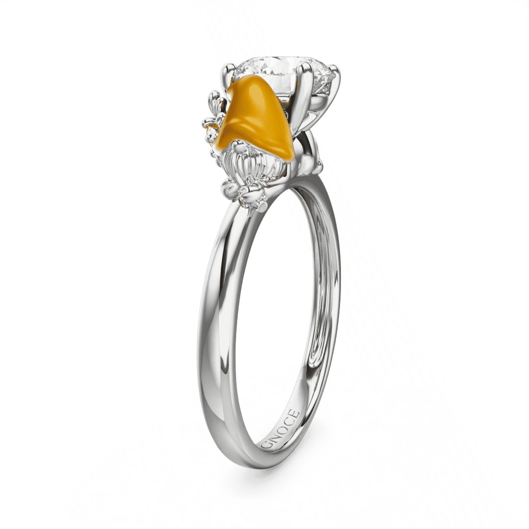 Gnoce Daisy Fairy Embraces Moissanite Ring Platinum-plated Silver Blend - Image 4