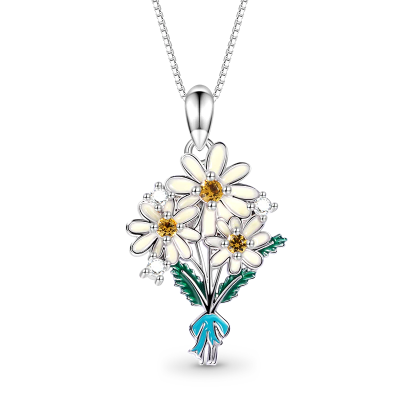 Gnoce Daisy Flowers Necklace