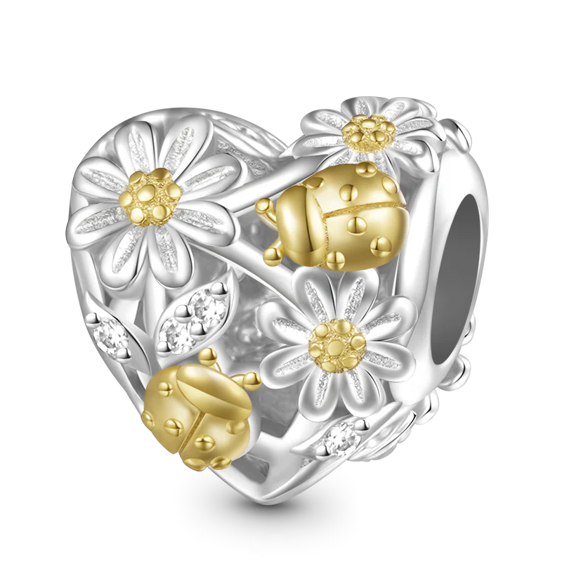 Gnoce Spring Daisy Ladybug Hollow Charm