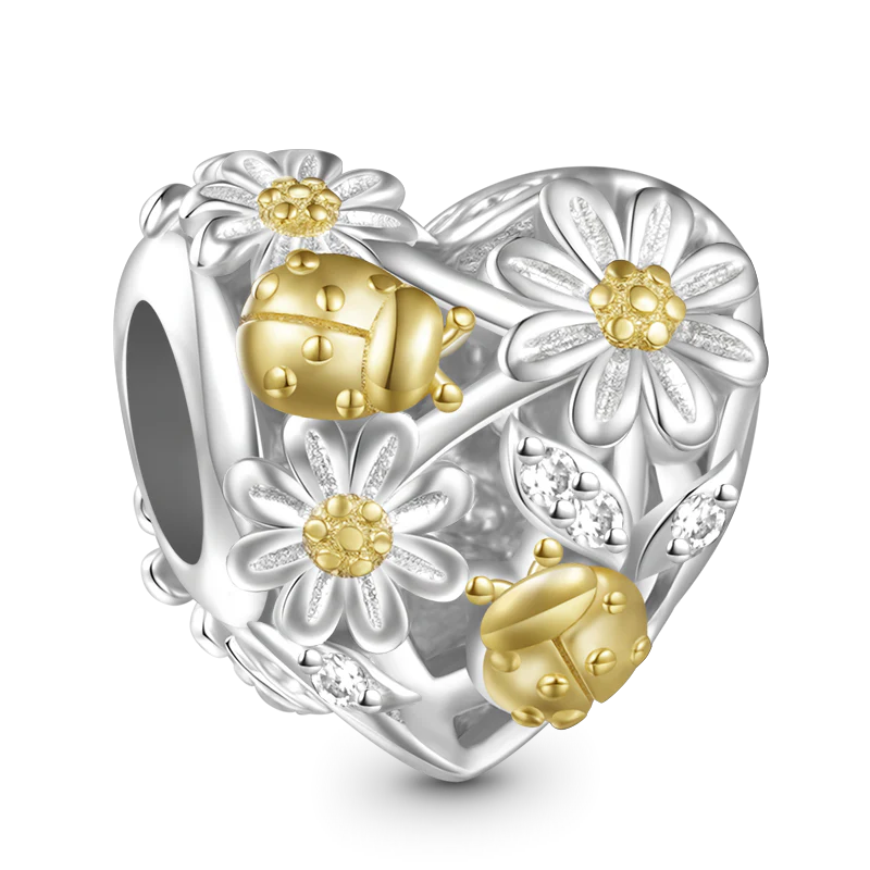Gnoce Spring Daisy Ladybug Hollow Charm - Image 2