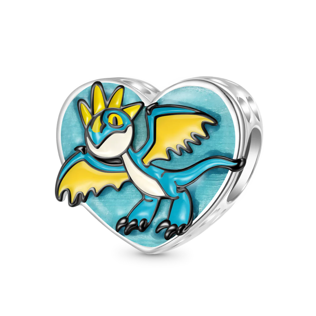 Gnoce Deadly Nadder Heart Birthstone Glow-in-the-Dark Charm - Image 2