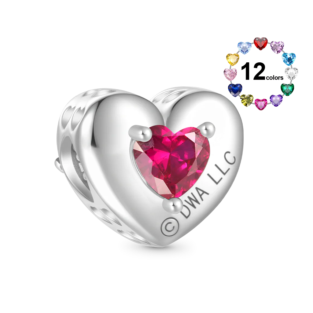 Gnoce Deadly Nadder Heart Birthstone Glow-in-the-Dark Charm - Image 3