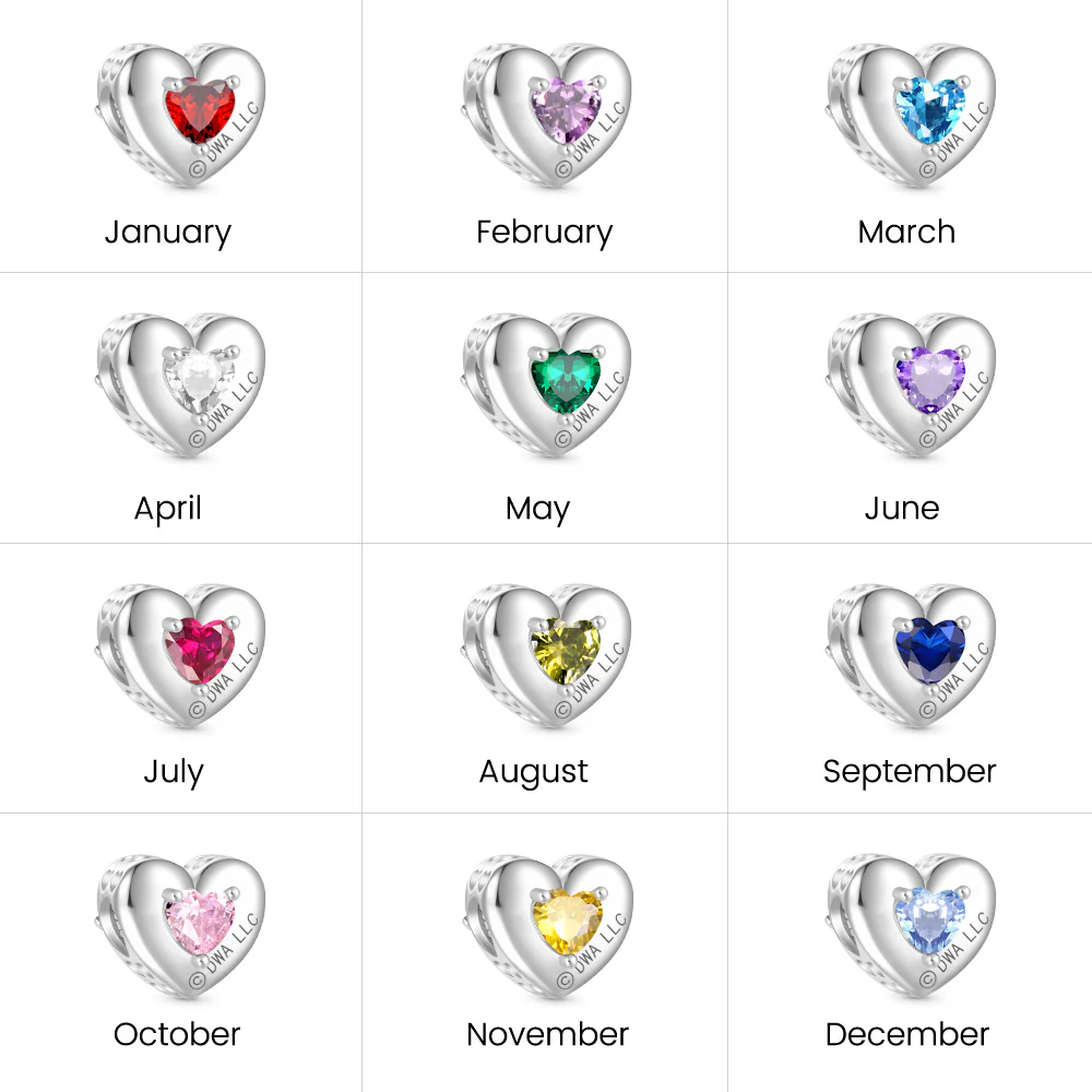 Gnoce Deadly Nadder Heart Birthstone Glow-in-the-Dark Charm - Image 4