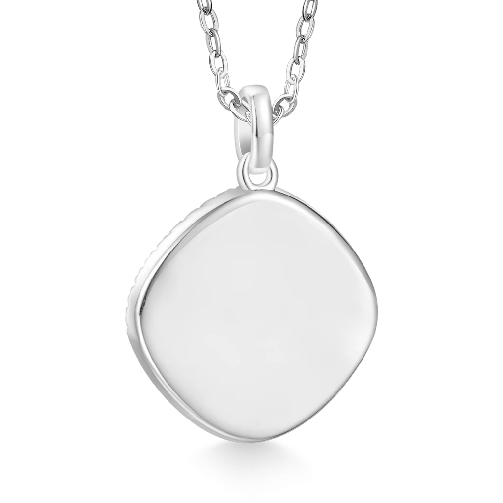 Gnoce Deep Violet-purple Diamond Pendant Necklace Platinum-plated Silver Blend - Image 3