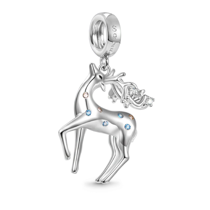 Gnoce Lovely Deer Charm Platinum-plated Silver Blend - Image 2