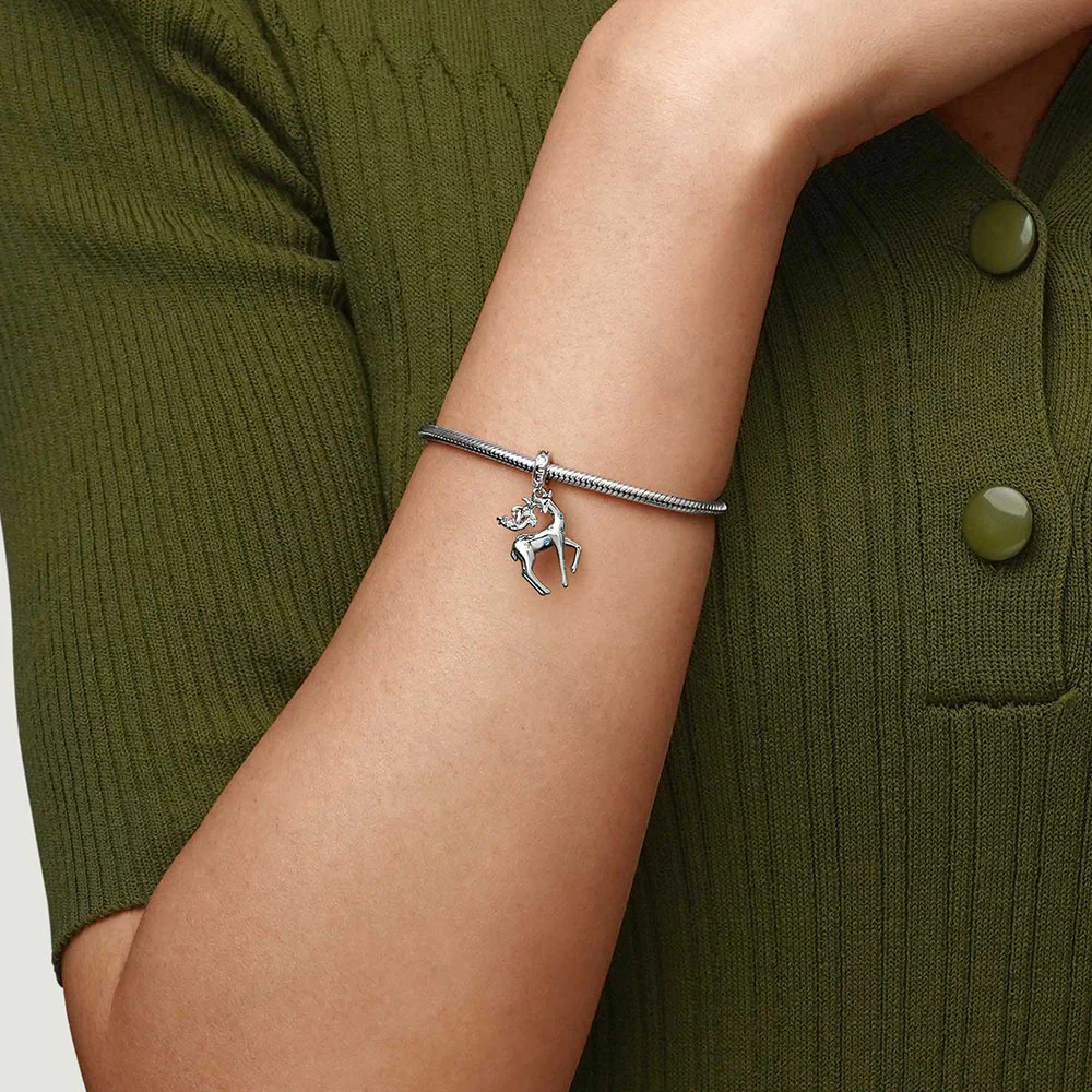 Gnoce Lovely Deer Charm Platinum-plated Silver Blend - Image 5