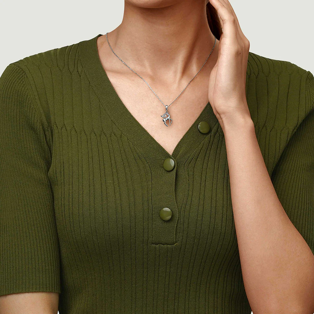 Gnoce Lovely Deer Charm Platinum-plated Silver Blend - Image 6