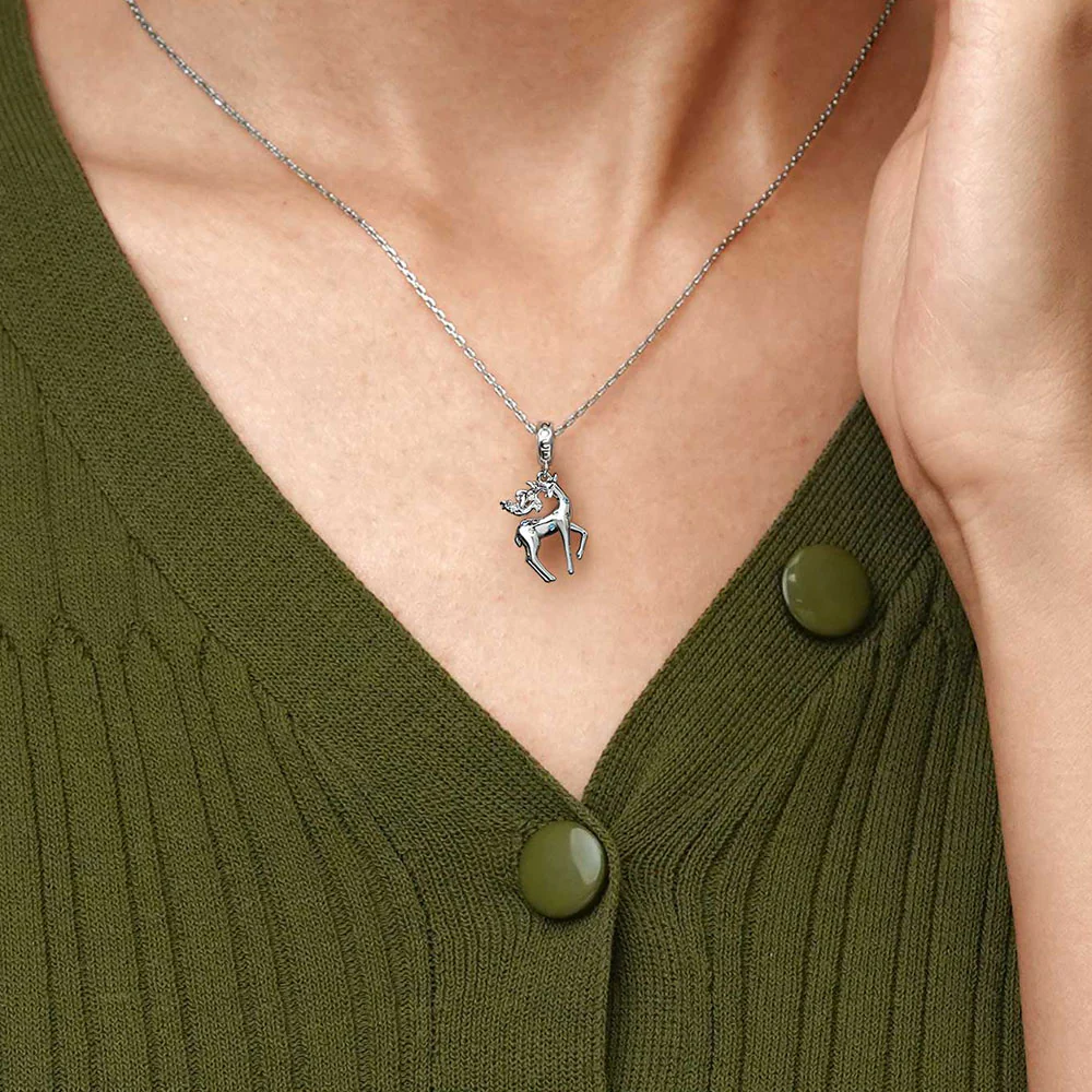 Gnoce Lovely Deer Charm Platinum-plated Silver Blend - Image 7