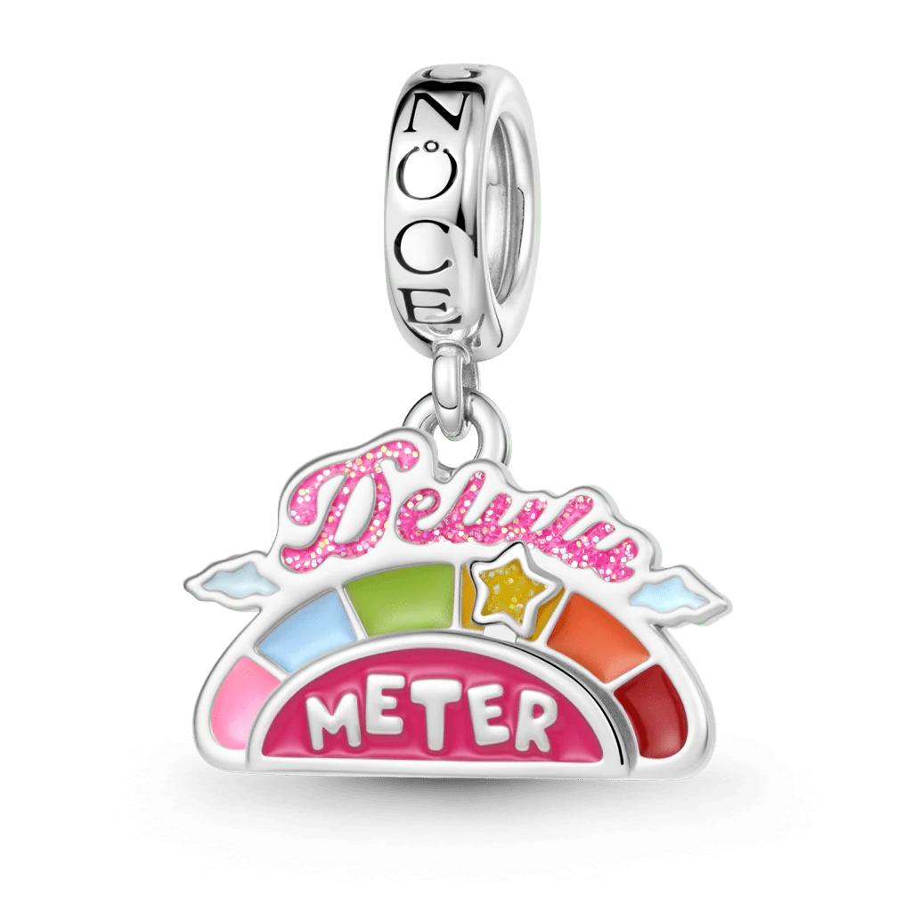 Gnoce Delulu Meter Charm Platinum-plated Silver Blend