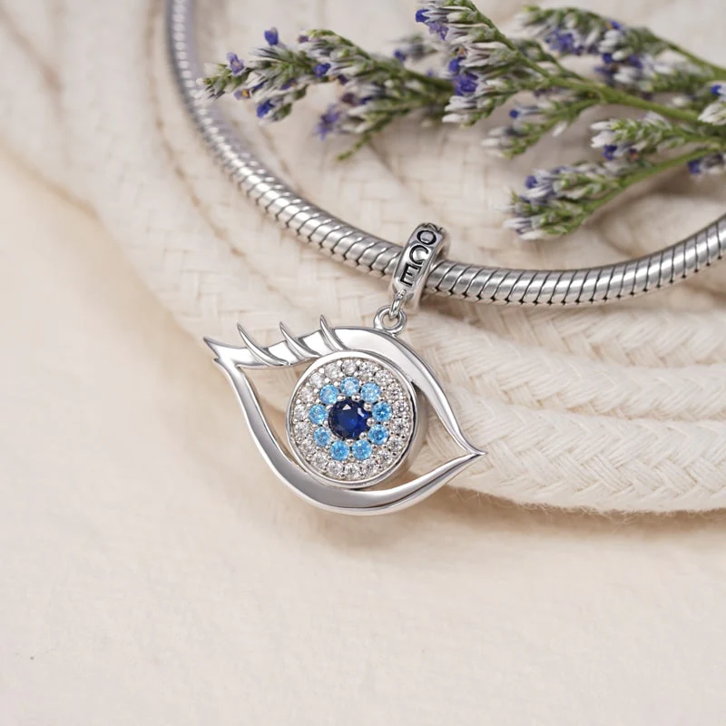Gnoce Devil's Eye Photo Charm Platinum-plated Silver Blend - Image 2