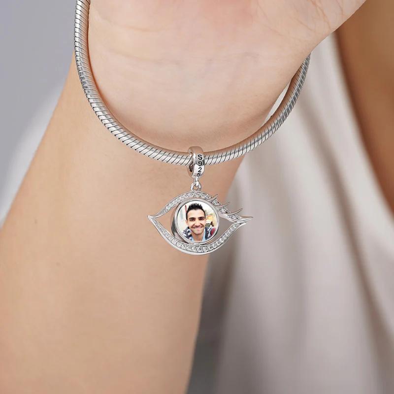 Gnoce Devil's Eye Photo Charm Platinum-plated Silver Blend - Image 3