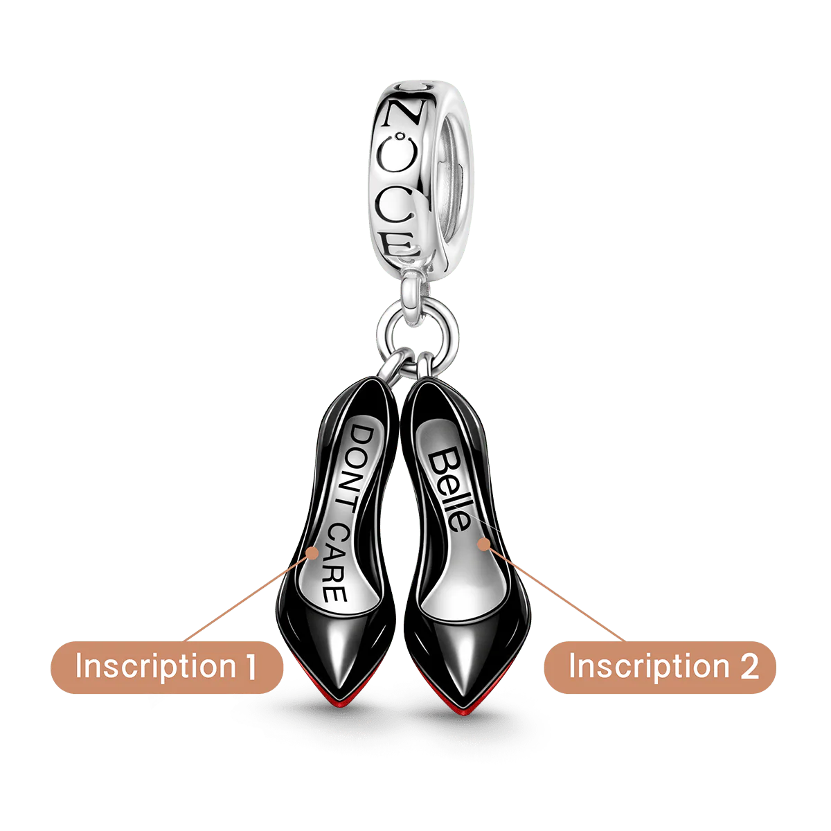 Gnoce Devil's High Heels Charm Platinum-plated Silver Blend - Image 2