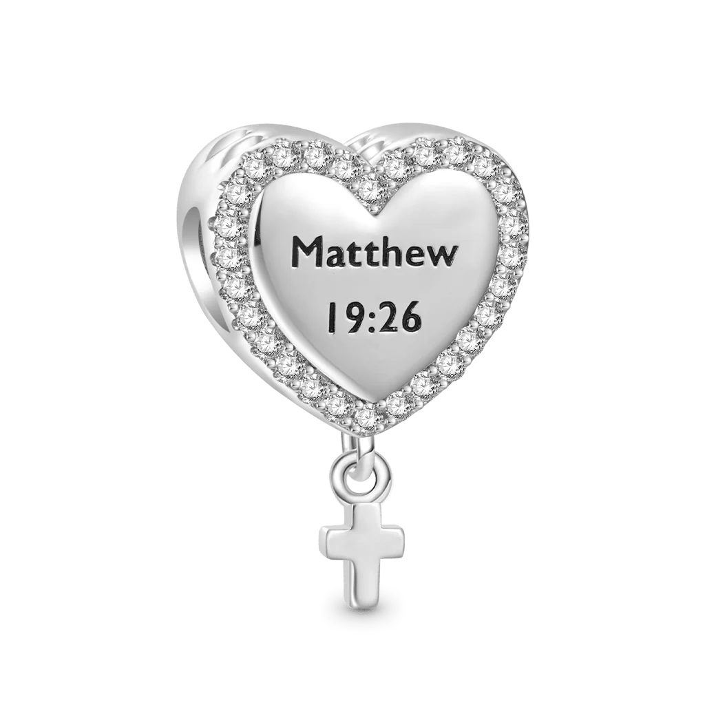Gnoce Double-Sided Devotion Heart Charm Platinum-plated Silver Blend - Image 2