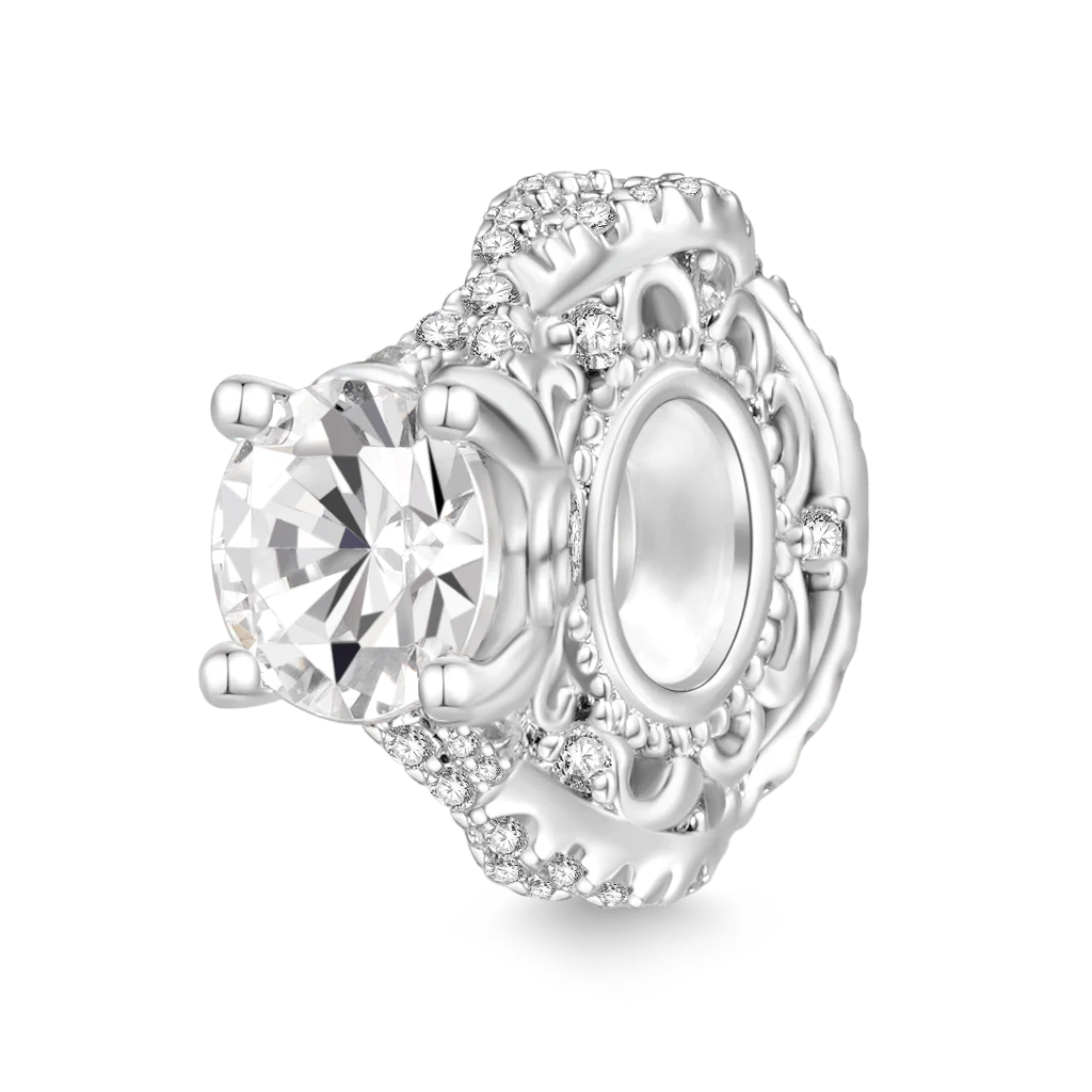 Gnoce Diamond Ring Wedding Stopper Charm Platinum-plated Silver Blend
