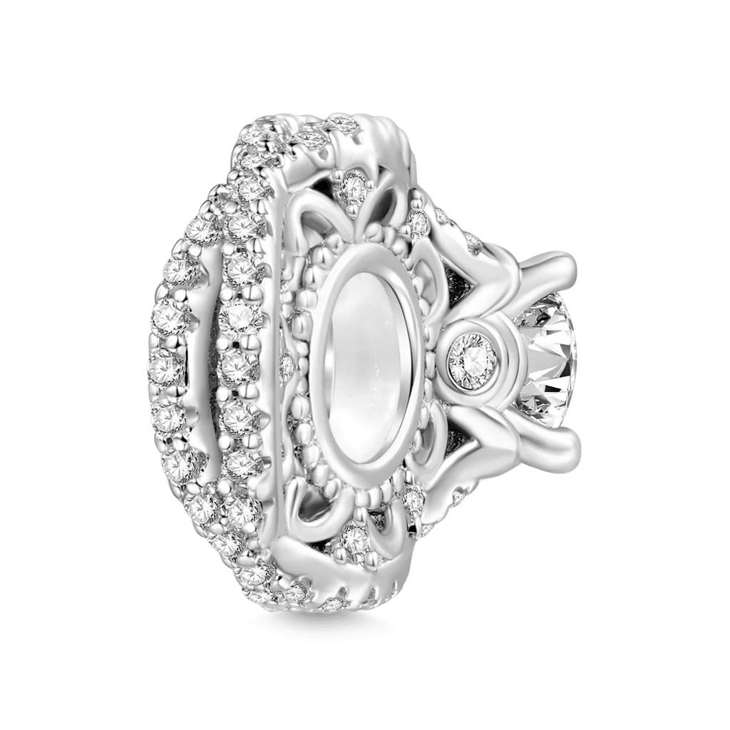 Gnoce Diamond Ring Wedding Stopper Charm Platinum-plated Silver Blend - Image 2