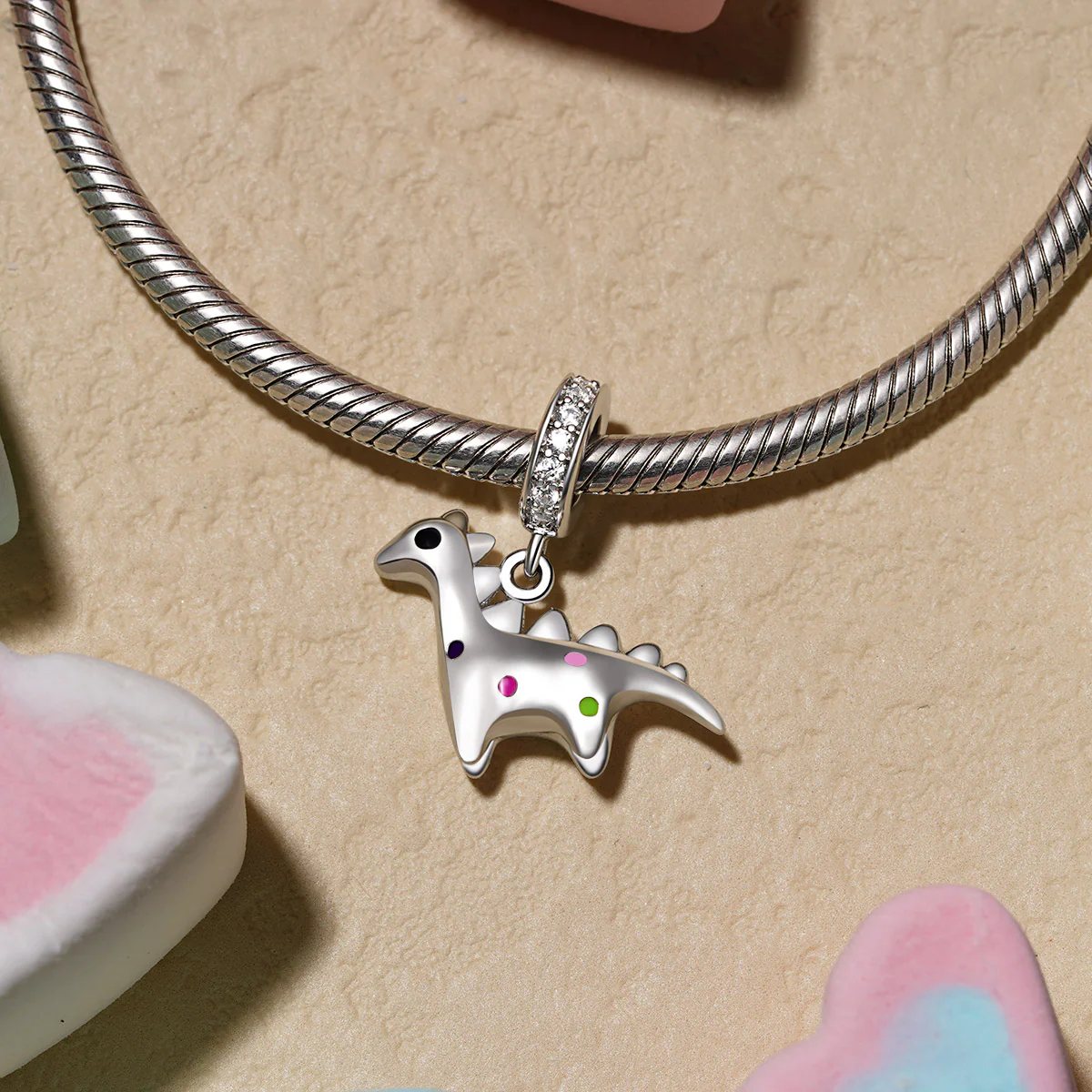 Gnoce Dinosaur Pendant Dangle Charm - Image 2