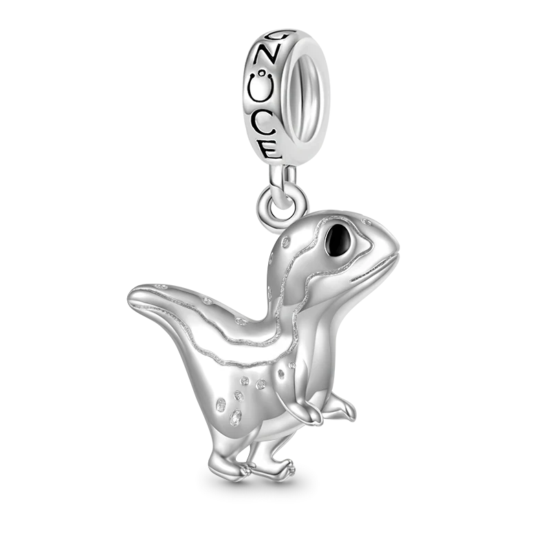 Gnoce Dinosaur Charm Platinum-plated Silver Blend