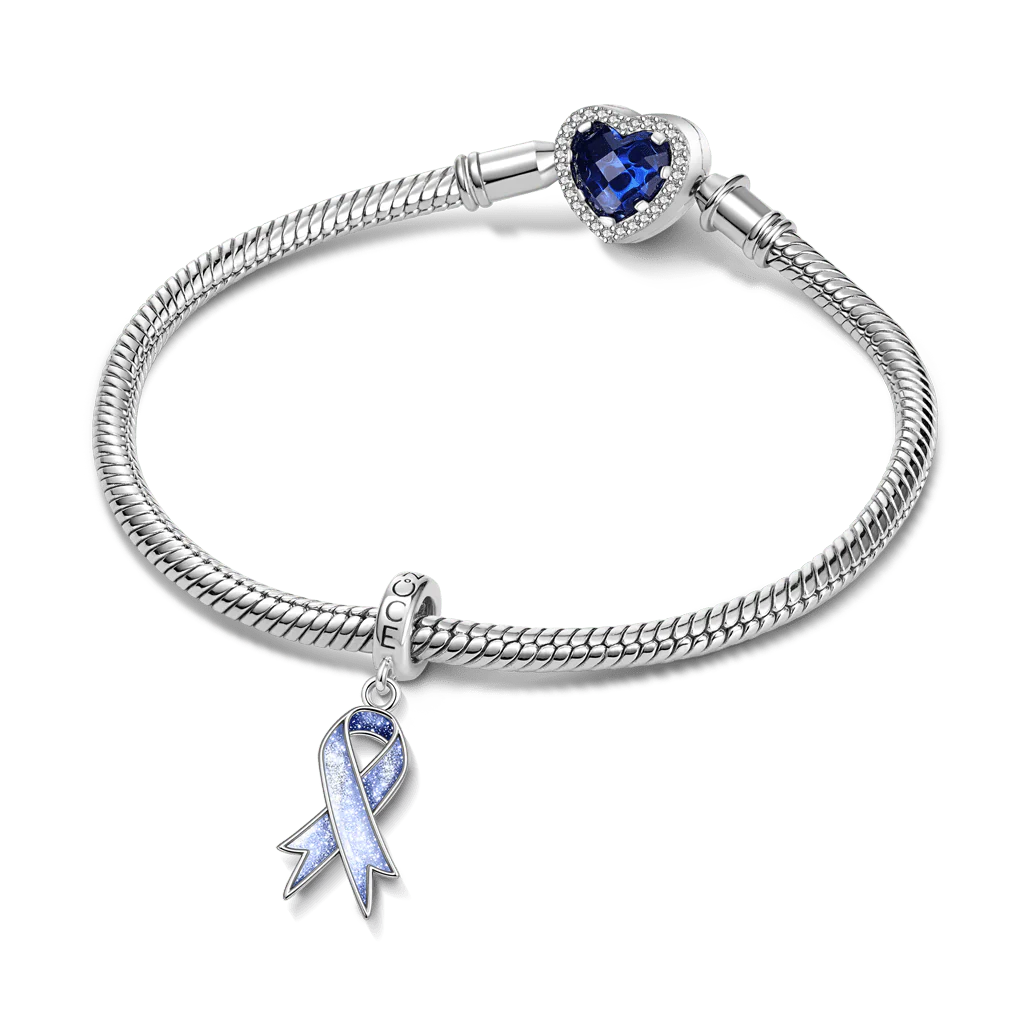 Gnoce Disease Awareness Customizable Ribbon Charm Platinum-plated Silver Blend - Image 3