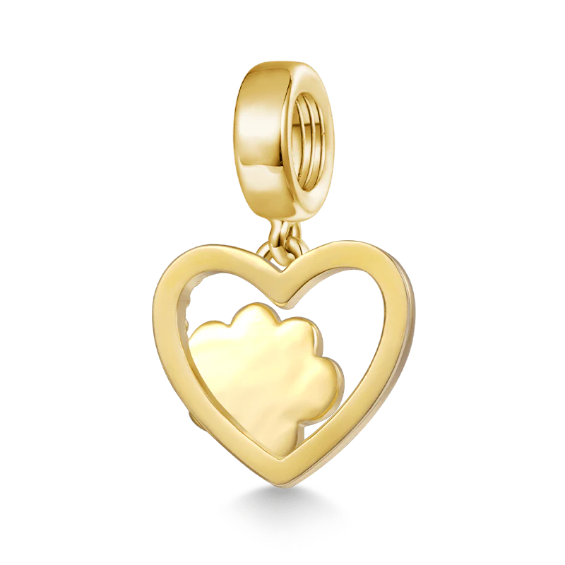 Gnoce Love Heart Dog Claw Charm Platinum-plated Silver Blend - Image 2
