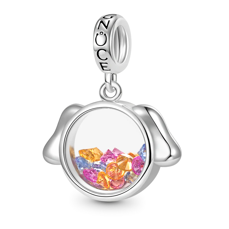 Gnoce Dog Pet Lover Engravable Charm Platinum-plated Silver Blend