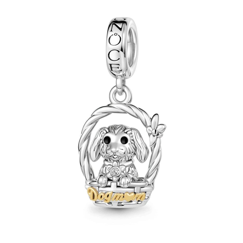 Gnoce  Dog Mother Charm Platinum-plated Silver Blend