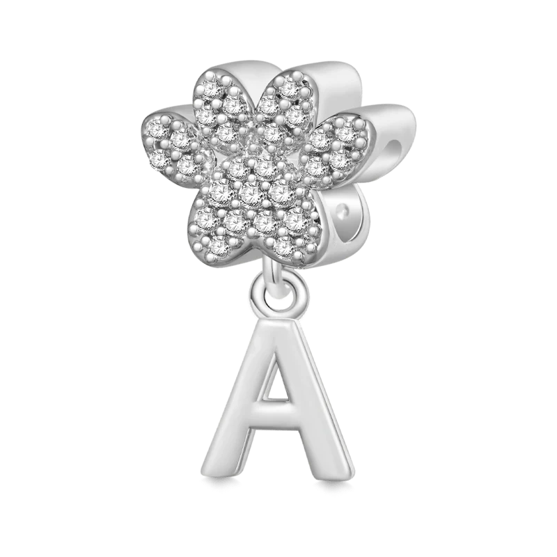 Gnoce Dog Paw Letters Personalized Charm Platinum-plated Silver Blend