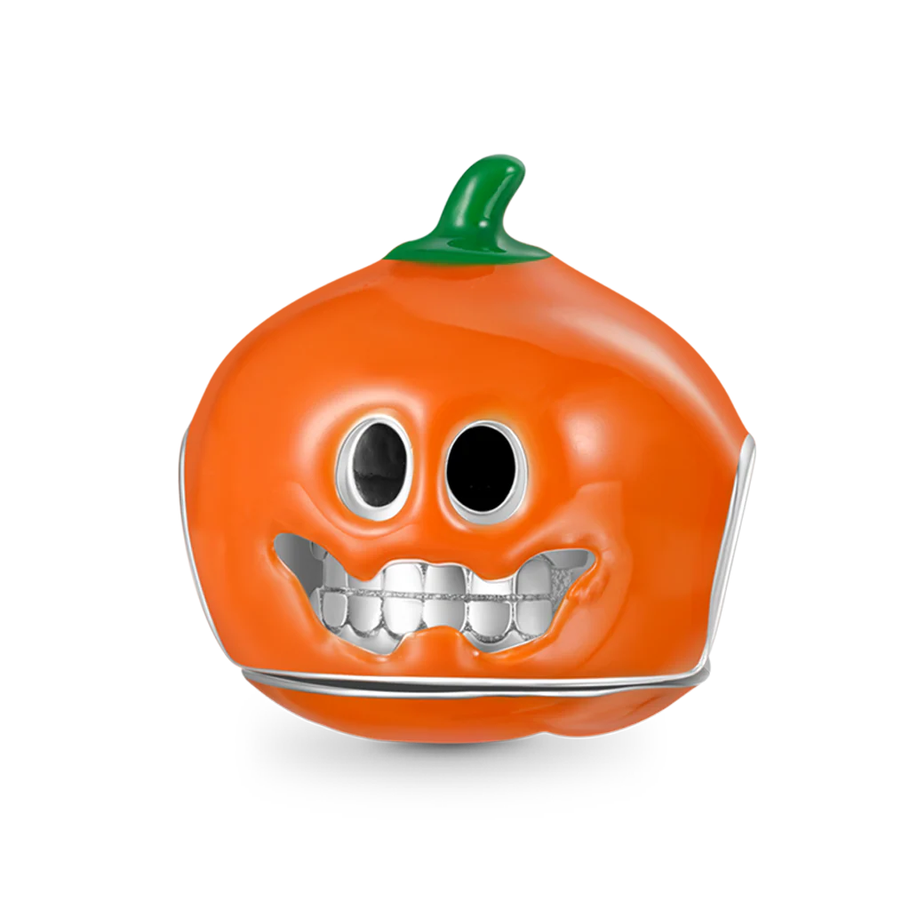 Gnoce Double-layer Skull Pumpkin Head Charm Platinum-plated Silver Blend - Image 3
