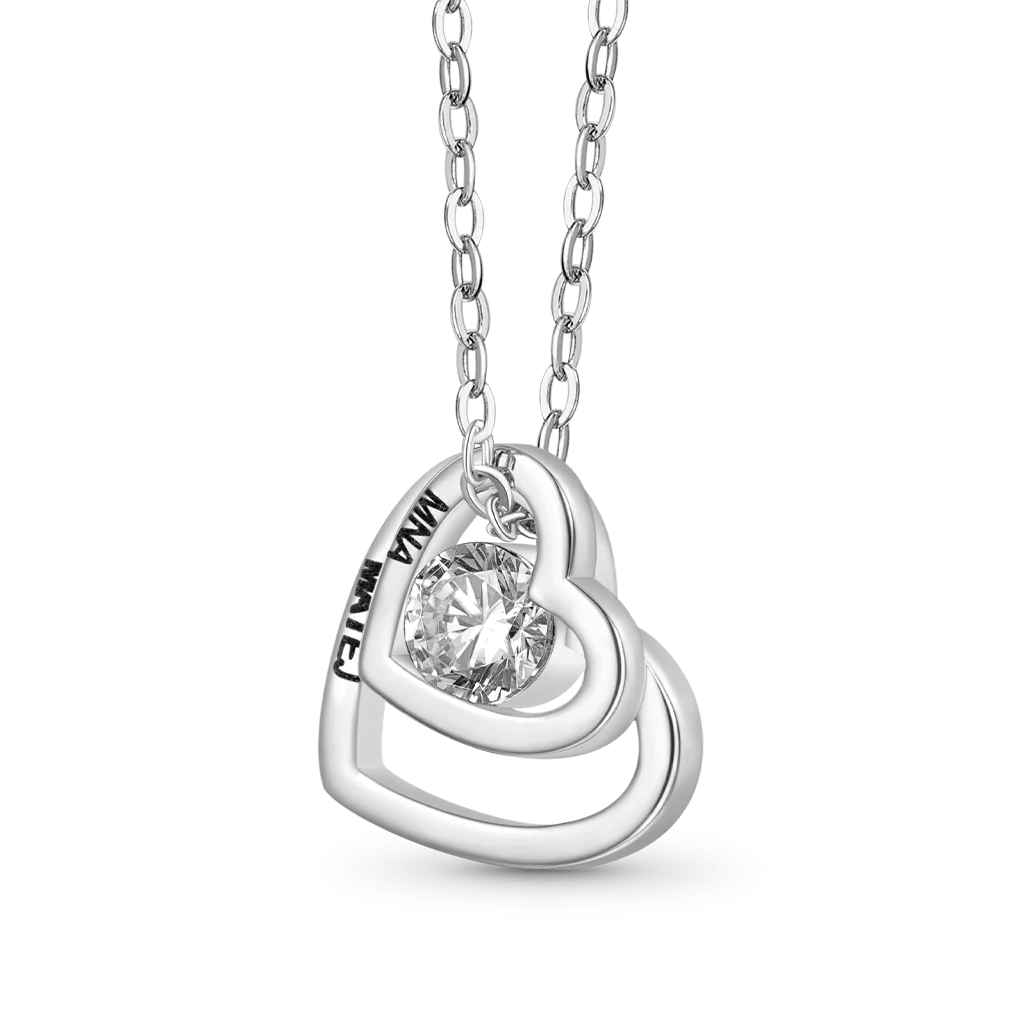 Gnoce Valentine's Day Gift Double Love Engravable Necklace