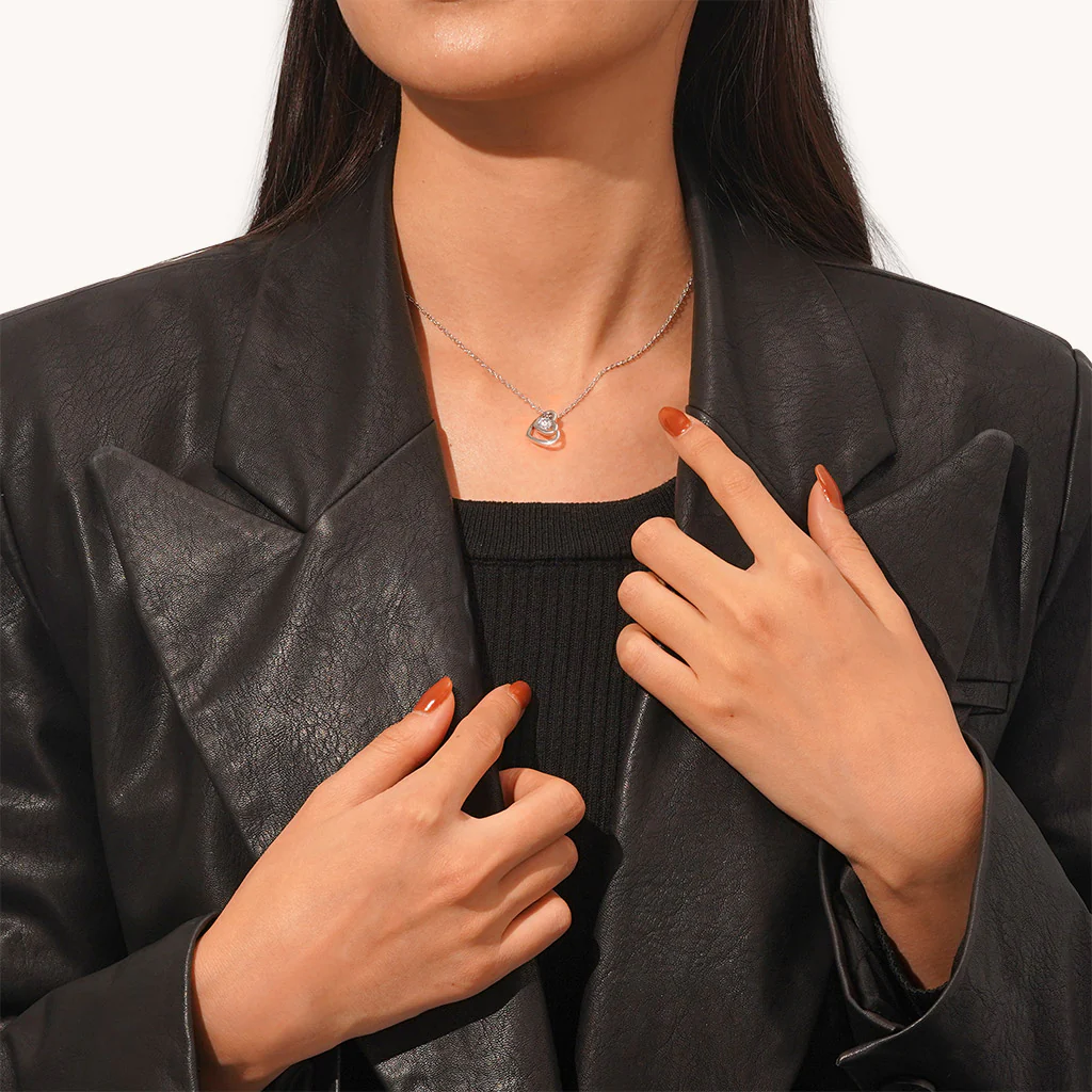 Gnoce Valentine's Day Gift Double Love Engravable Necklace - Image 6