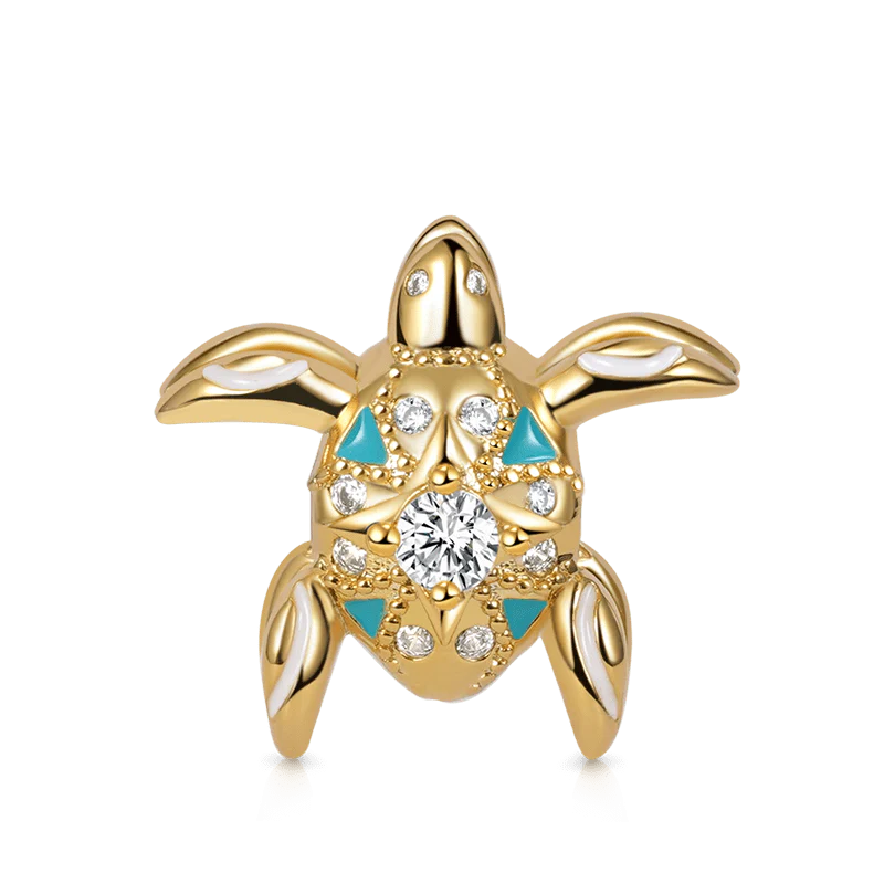Gnoce Double-sided Turtle Summer Friends Charm Platinum-plated Silver Blend