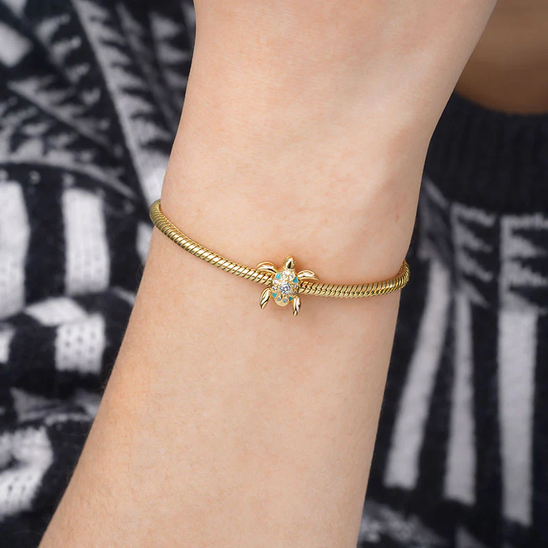 Gnoce Double-sided Turtle Summer Friends Charm Platinum-plated Silver Blend - Image 3