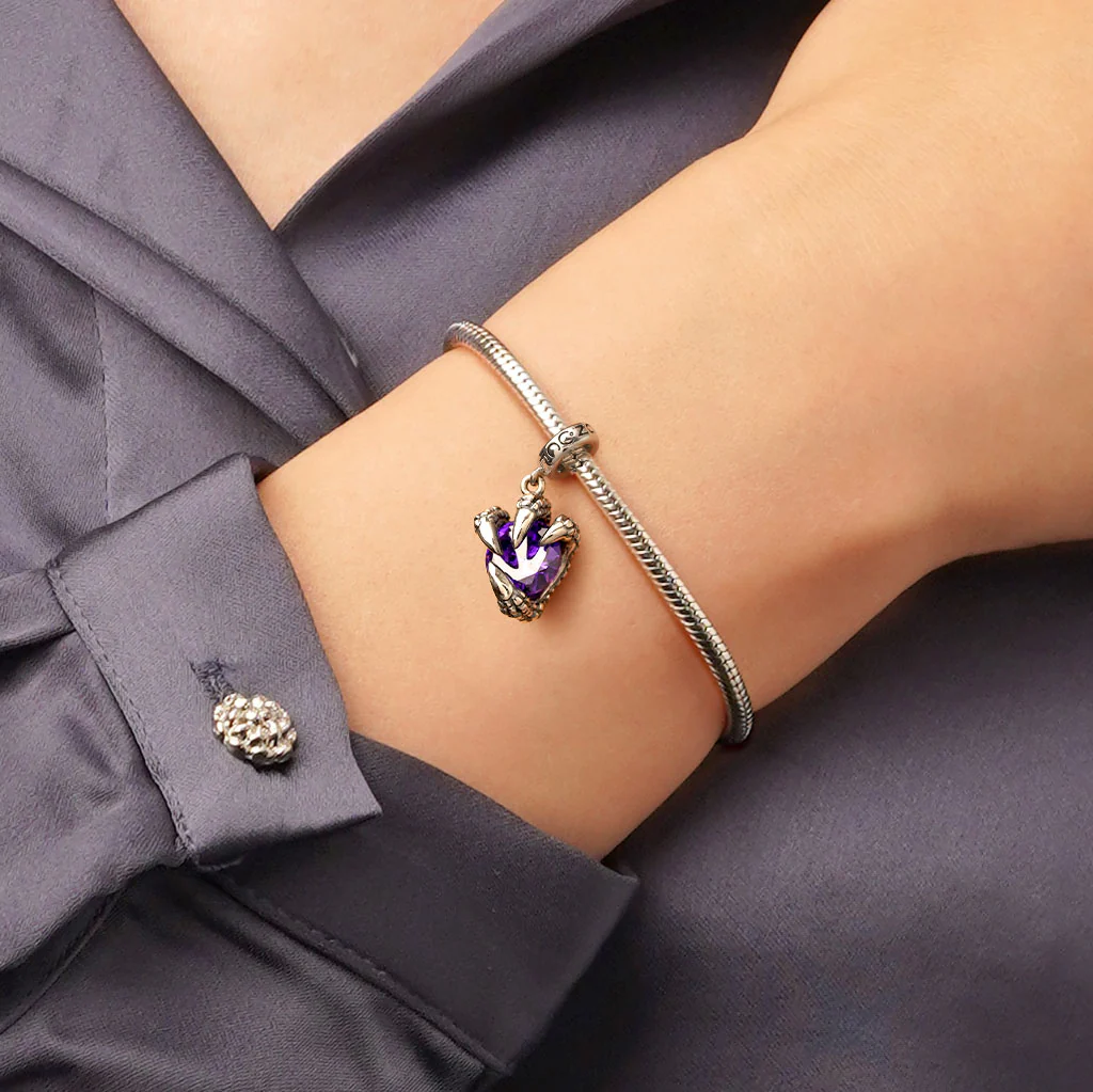 Gnoce Dragon Claw Birthstone Charm Platinum-plated Silver Blend - Image 6
