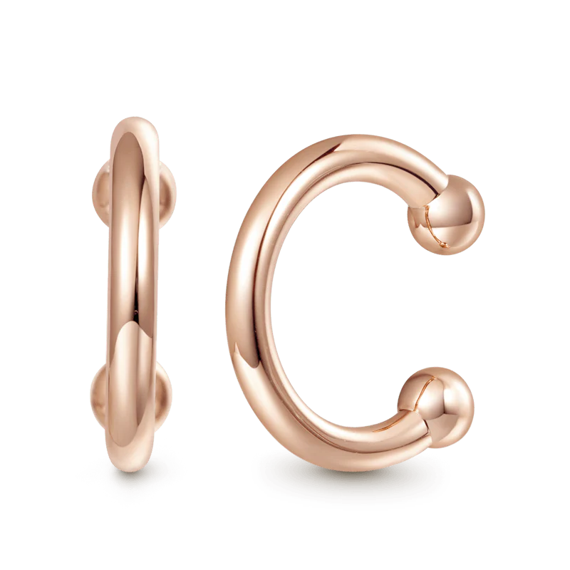 Gnoce Ear Cuffs Curved Earrings Platinum-plated Silver Blend - Image 2