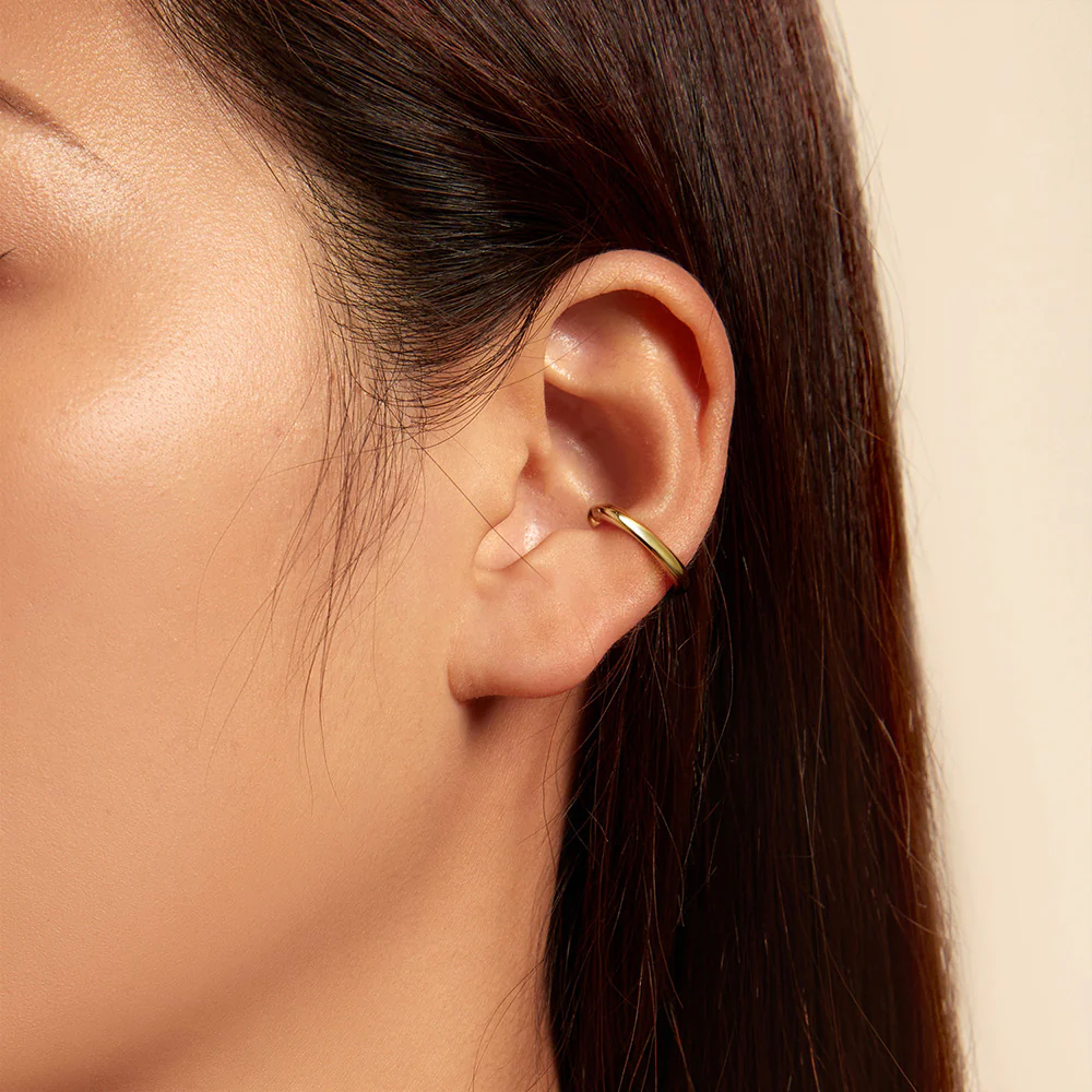 Gnoce Ear Cuffs Curved Earrings Platinum-plated Silver Blend - Image 5