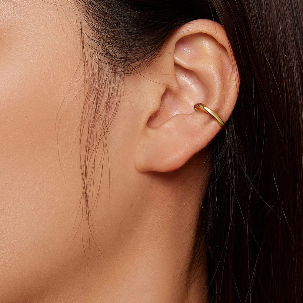 Gnoce Ear Cuffs Curved Earrings Platinum-plated Silver Blend - Image 6